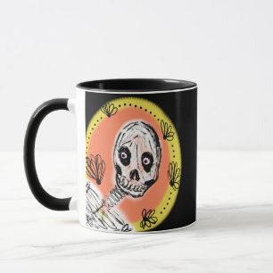 Mug Doodle de squelette effrayant pour Halloween