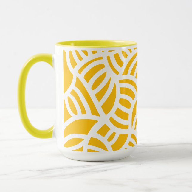 Mug Doodle jaune et blanc (Gauche)
