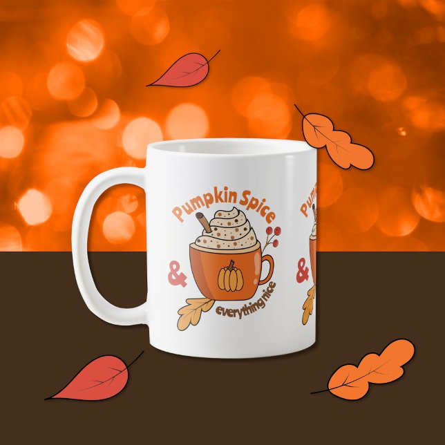 Mug Doodle Latte au Curry de Citrouille Mignon (Pumpkin spice doodle coffee mug .)
