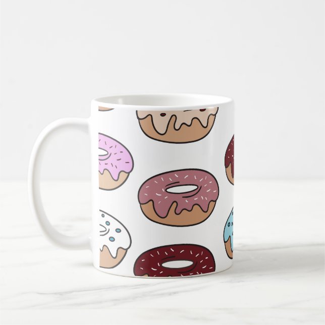 Mug Doodle Multi-Coloured Donuts Arrière - plan. (Gauche)
