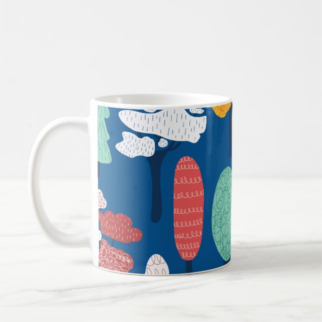 Mug Doodle Trees : Vintage Enfants Arrière - plan. (Gauche)