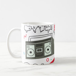 Mug Doodle vintage des années 80 90 avec boîte à boom,