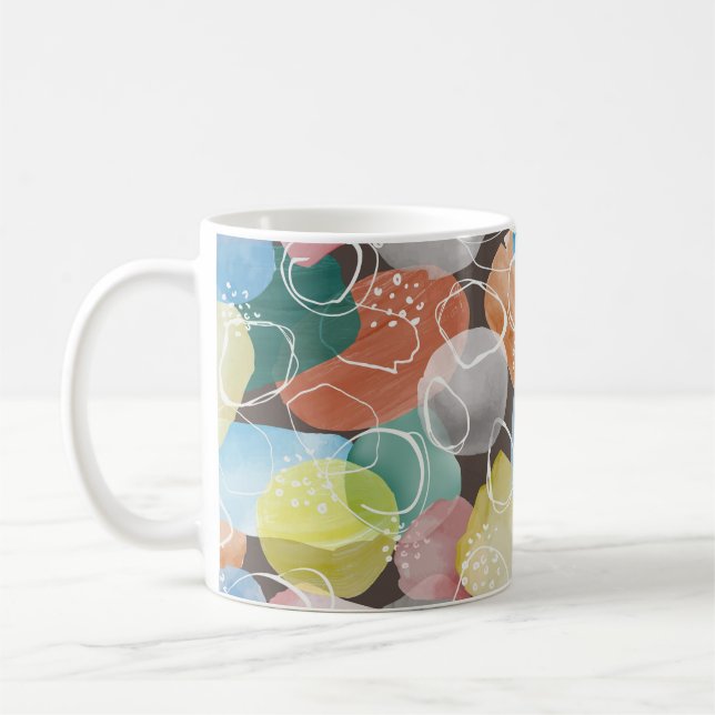 Mug Doodles Abstraits : Aquarelle minimaliste Art (Gauche)