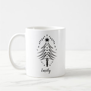 Mug Doodles Arbre de Noël Encre fantaisiste Art à deux