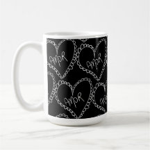 Doodles Black Hearts Saint Valentin Rose