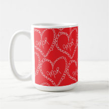 Doodles Black Hearts Saint-Valentin Rose