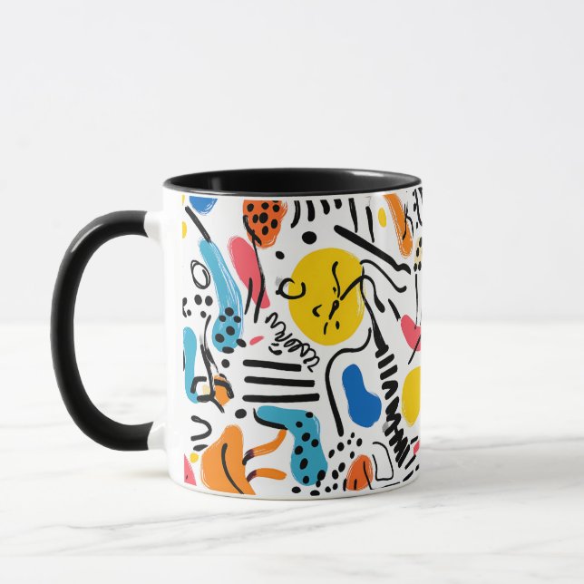 Mug Doodles dessinés à la main Jouer Motif (Gauche)