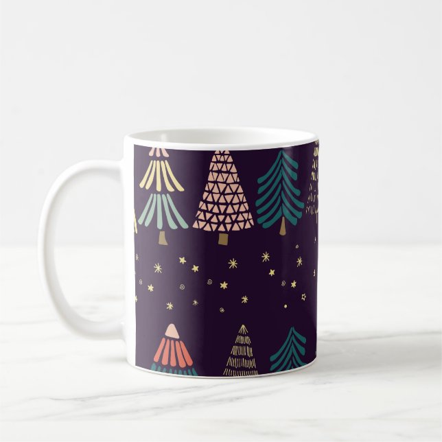 Mug Doodles, étoiles, bleu foncé. (Gauche)
