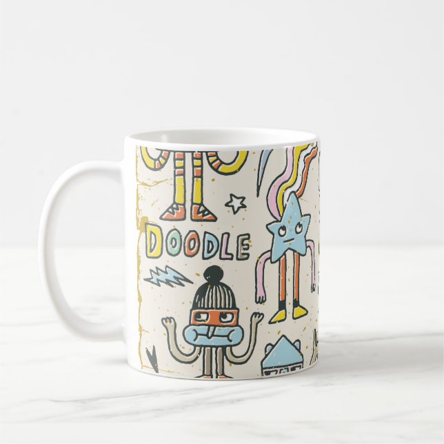 Mug Doodles Wacky : jeu de caractères Vintage (Gauche)