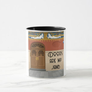 Mug Doors Are My Jamb Color Block Art Nouveau