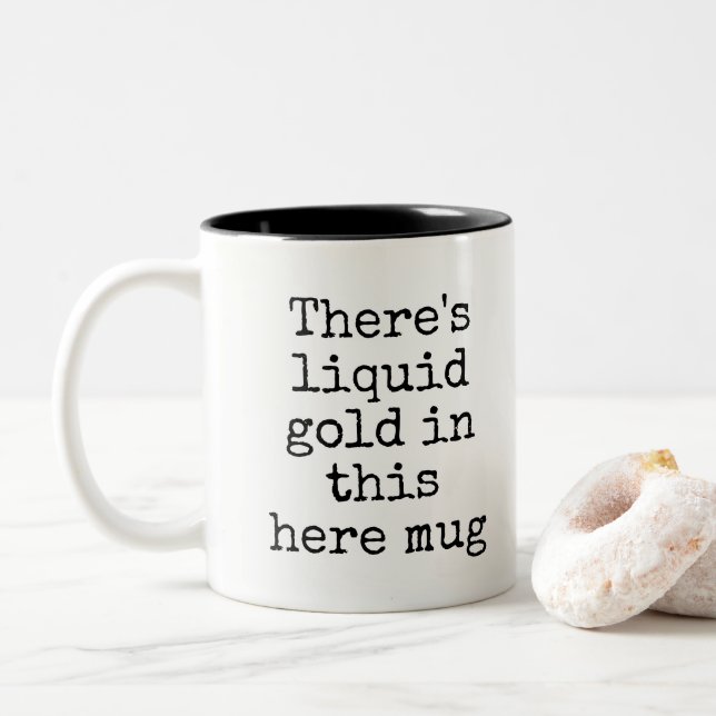 Mug d'or liquide amusant (Avec donut)