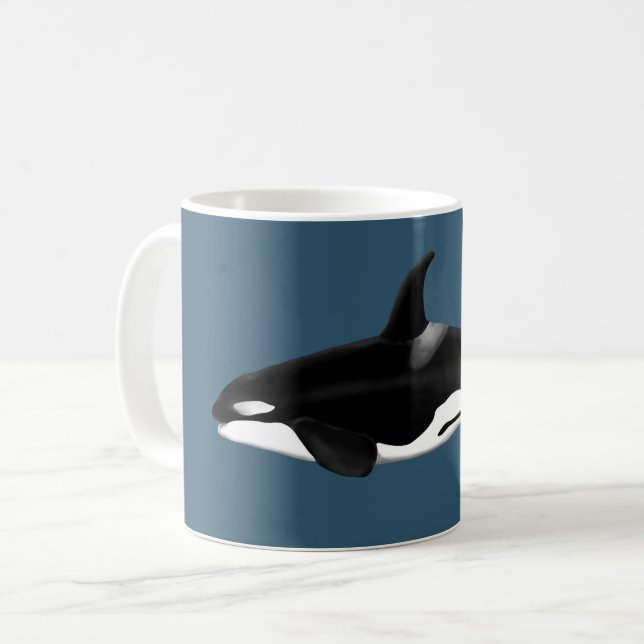 Mug d'orca sur bleu foncé (Devant gauche)