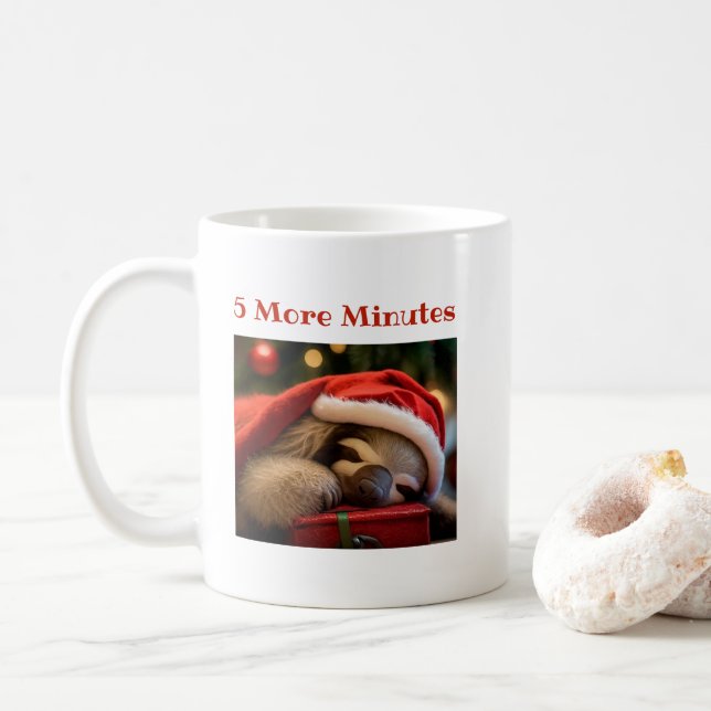 Mug Dormir la fellation porter le Casquette de Noël dr (Avec donut)