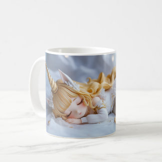 Mug Dormir la fille de licorne