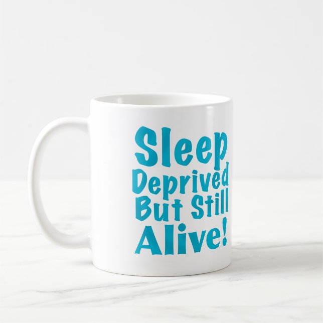 Mug Dormir privé mais vivant en bleu (Gauche)