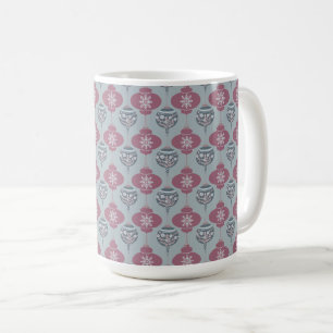 Mug d'ornement de Noël rose et bleu