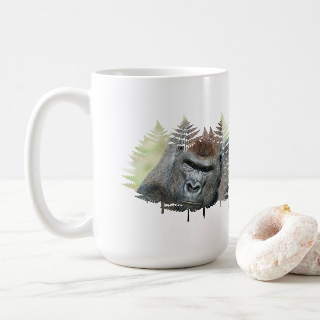 Mug Dos argenté émergeant des arbres (Avec donut)