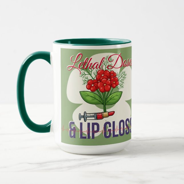 Mug Doses Létales & Gloss des Lèvres - Cadeau d'humour (Gauche)