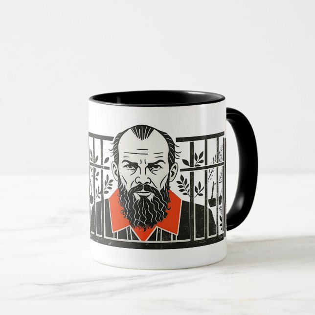 Mug Dostoïevski en prison, nuits blanches Design (Devant droit)