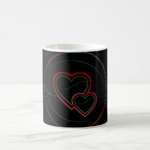 Mug Double Coeur en noir