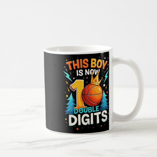 Mug Double Digits Sketll Garçon d'anniversaire 10 ans  (Droite)