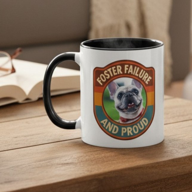 Mug Double face "Foster Failure" Photo pour animaux de (Animal foster supporter pet photo mug)