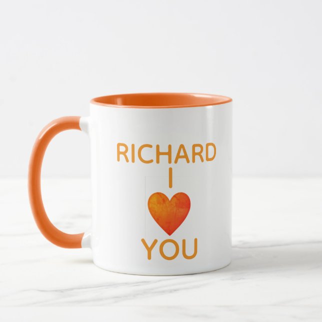 Mug Double Face Simple & Douce Je t'aime Nom personnal (Gauche)