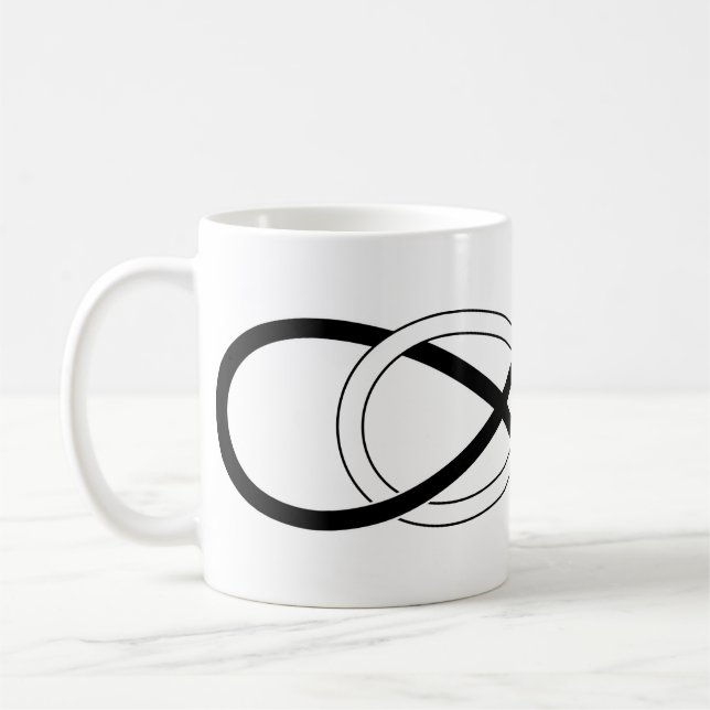 Mug Double infini de symbole - noir et blanc (Gauche)