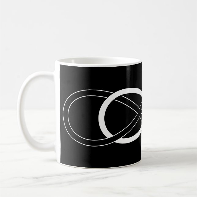 Mug Double infini de symbole - noir et blanc (Gauche)