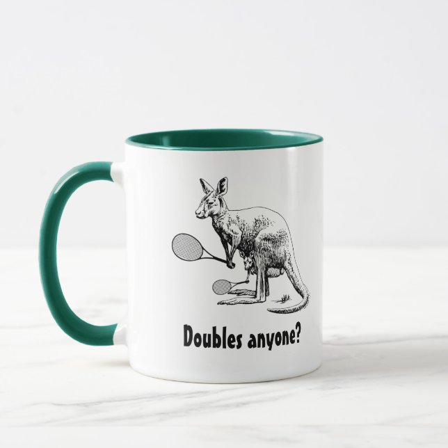 Mug Doubles Quelqu'Un ? Tennis de Kangaroo (Gauche)