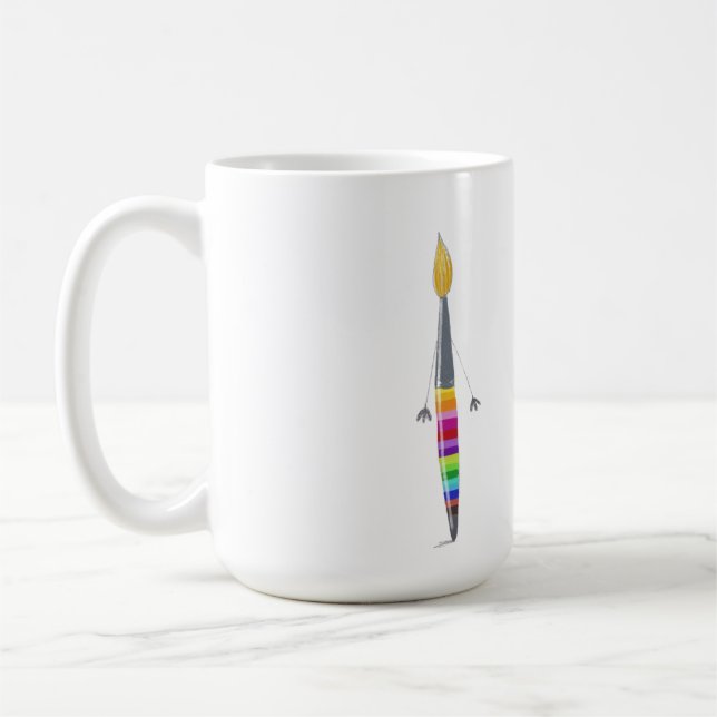 Mug Douce Avec Brosse À Peinture Polée Illustratio (Gauche)