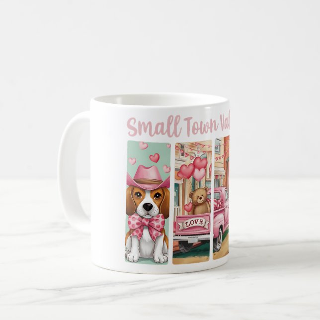 Mug Douce camionnette rose vintage Beagle Saint-Valent (Devant gauche)