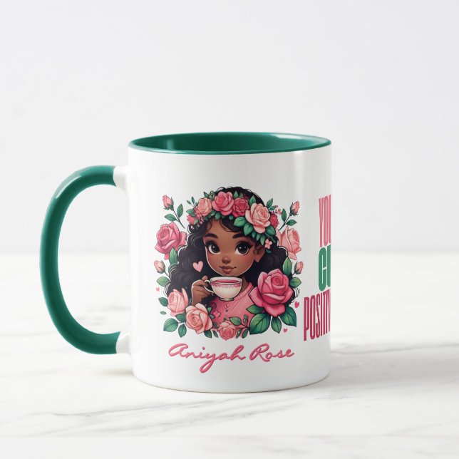 Mug Douce Fille Afro-Américaine Amoureuse de Thé Flora (Gauche)