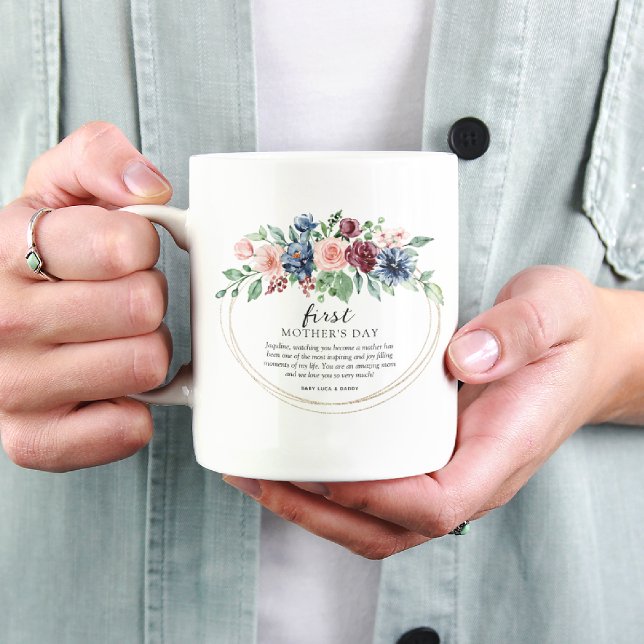 Mug Douce Fleurie Premier Anniversaire de Maman  (Créateur téléchargé)