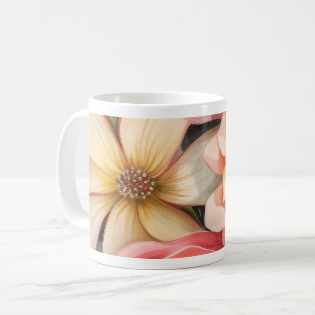 Mug Douce Florale Abstraite Classique Esthétique Rêveu (Devant gauche)
