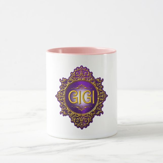 Mug Douce GIGI Violet Royal & Or (Centre)