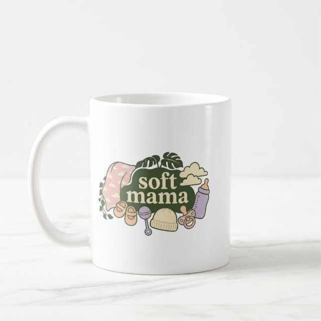 Mug Douce Maman Conception d'essentiels pour bébé rétr (Gauche)