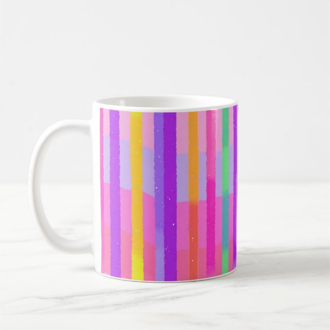 Mug Douces Rayures Arc-en-ciel Pastel (Gauche)