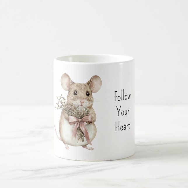 Mug Douces Roses Souris Arc Rose (Centre)