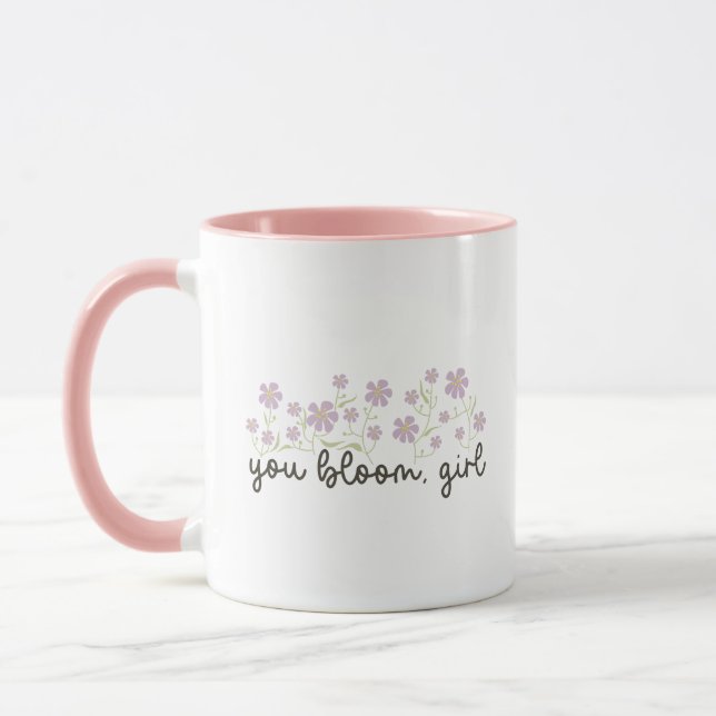 Mug Douceur Charmant Rose Vous Épanouissez Fille Écrit (Gauche)