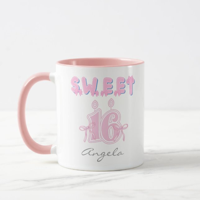 Mug Douceur personnalisée 16 Anniversaire (Gauche)