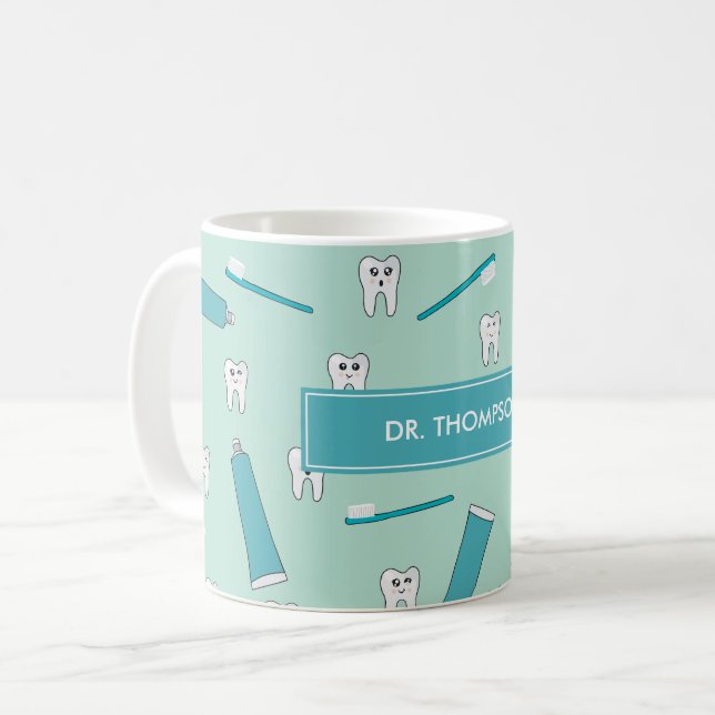 Mug Douceur Toth Turquoise Mint dentifrice Toothbrosse (Devant gauche)