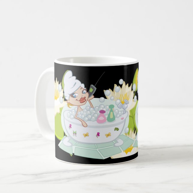 Mug Douche pour fille Relax Home - Décor de salle de b (Devant gauche)