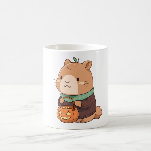 Mug Doudou Capybara Pullover Citrouille Feuilles d'Aut (Centre)
