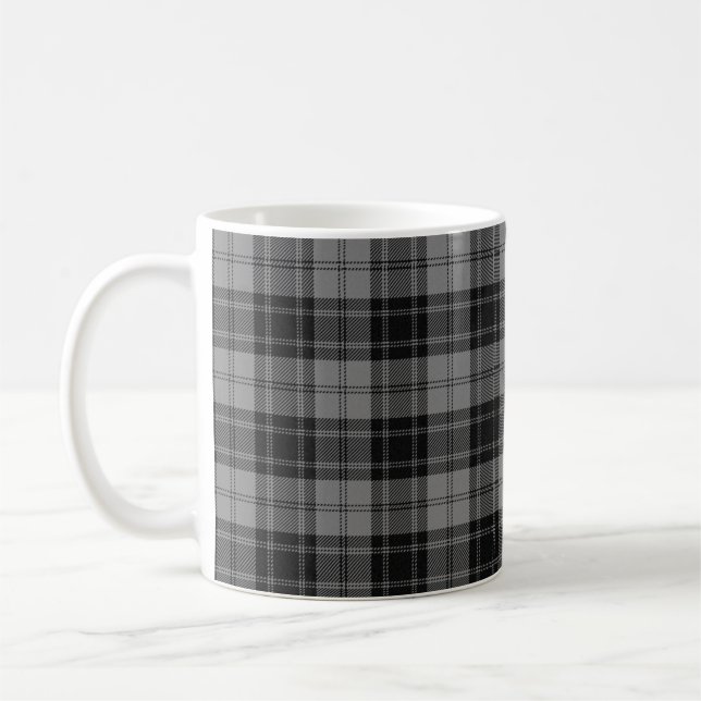 Mug Douglas Vesitarium Tartain Plaid Black Grey (Gauche)