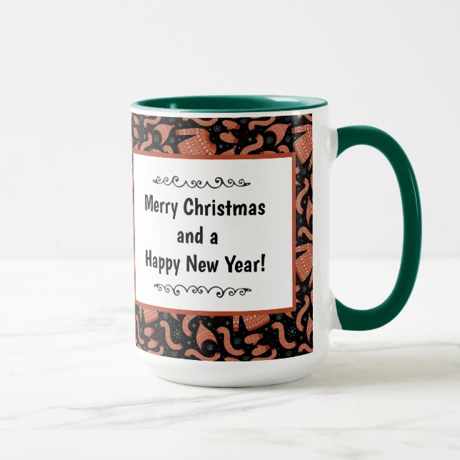 Mug Douille de Noël moche Casquette Scarf Rouge Blanc (Droite)