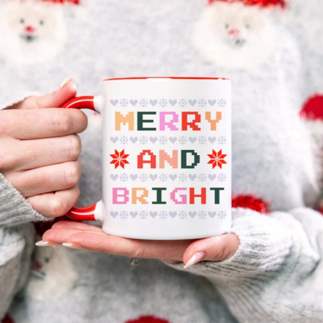 Mug Douleur de Noël moche | Joyeux et lumineux (Créateur téléchargé)