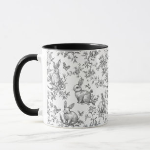Mug Doux Lapins Noir Toile de Jouy Française
