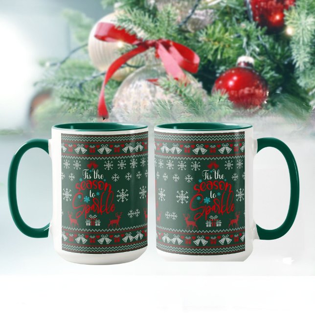 Mug Doux moche C'est la saison pour étinceler le café  (Tis the season to sparkle Christmas mug - GiftsHub collection)