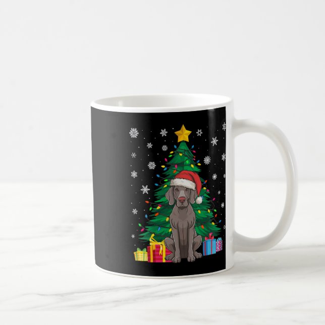 Mug Doux moche sapin de Noël éclaire Weimaraner chien (Droite)
